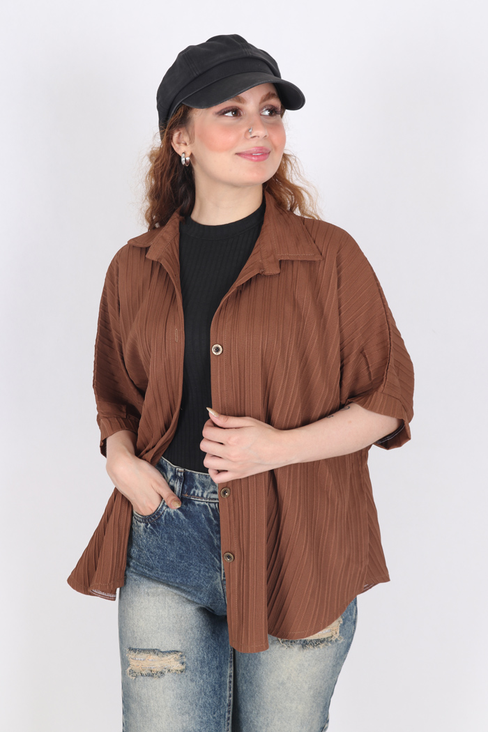 شومیز تک رنگ 2275
