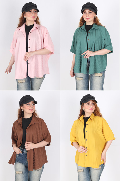 شومیز تک رنگ 2275