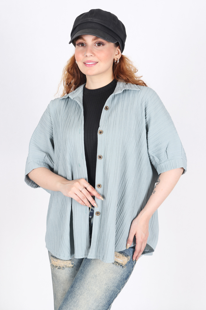 شومیز تک رنگ 2276