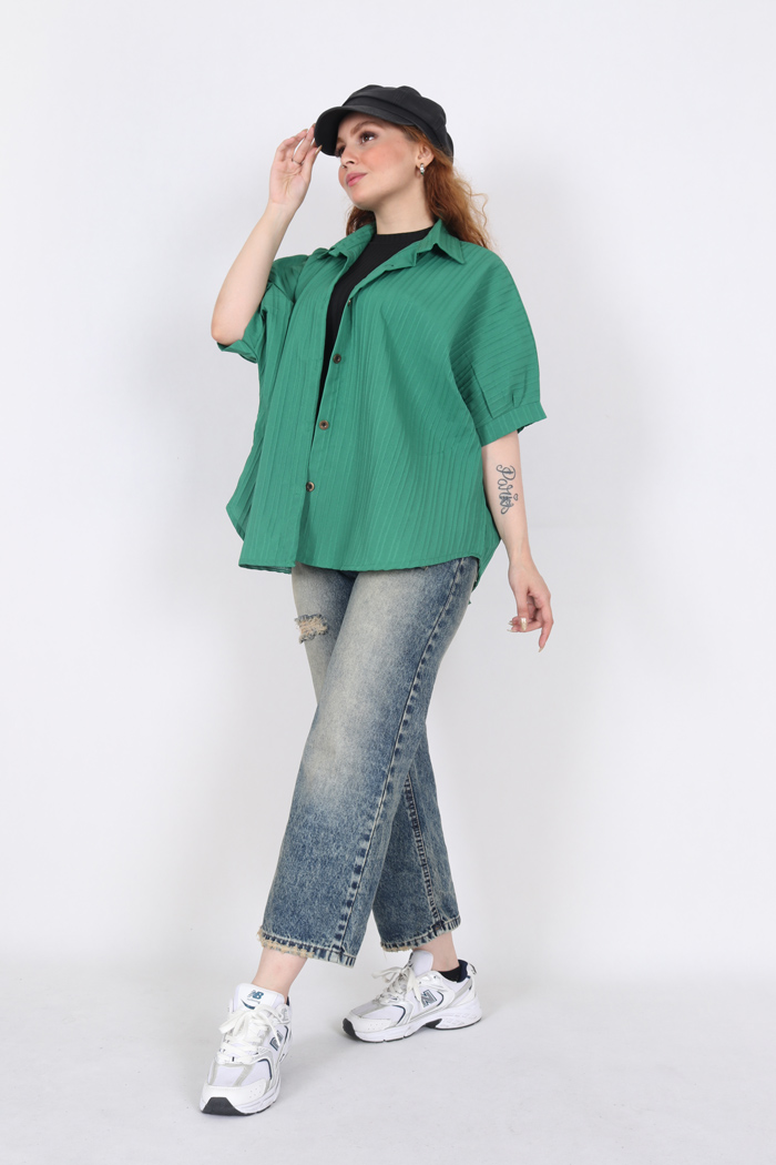 شومیز تک رنگ 2276