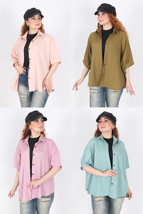 شومیز تک رنگ 2277