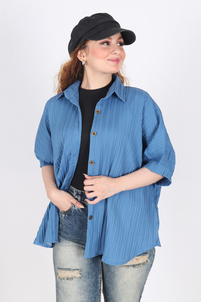 شومیز تک رنگ 2278