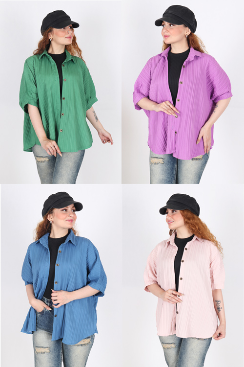 شومیز تک رنگ 2278