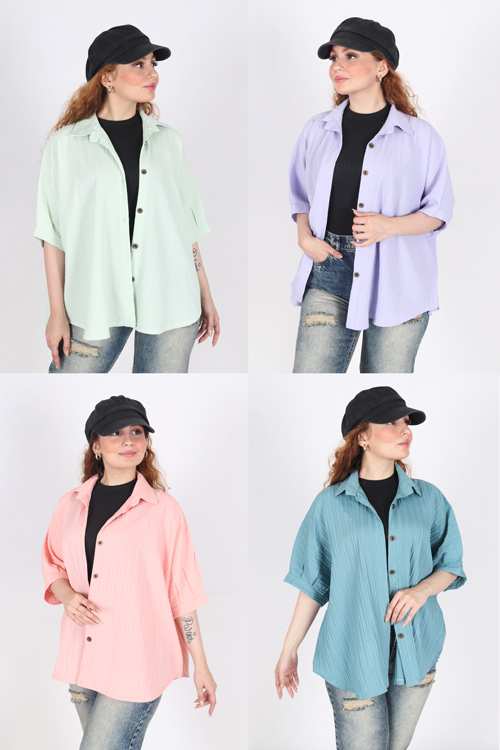 شومیز تک رنگ 2279