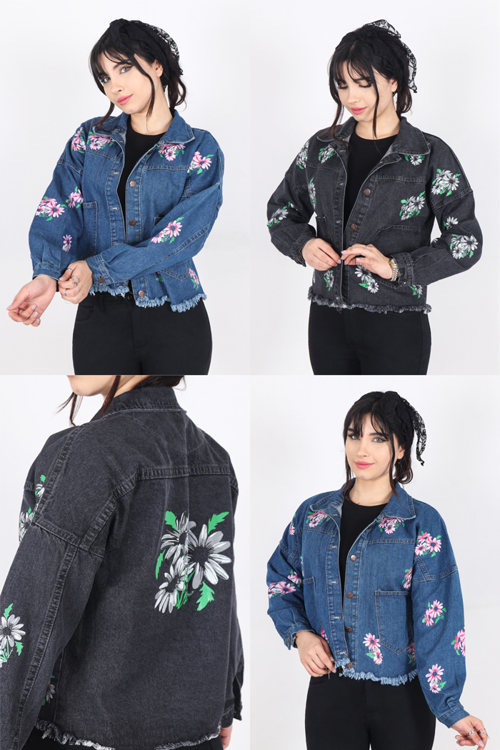 کت جین طرح دار 3545