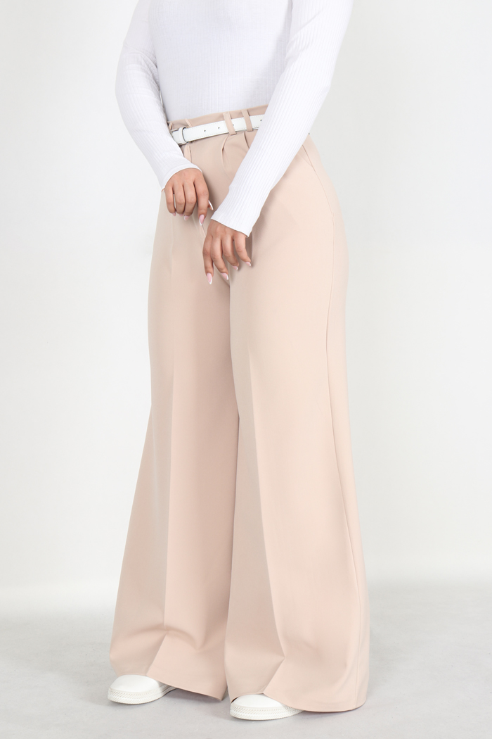 شلوار پارچه ای فول بگ کمر ساده 3990