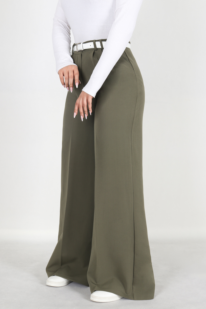 شلوار پارچه ای فول بگ کمر ساده 3991