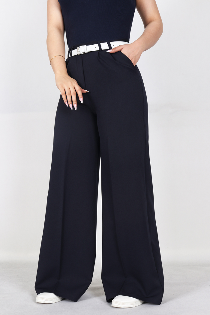 شلوار پارچه ای فول بگ کمر ساده 3993