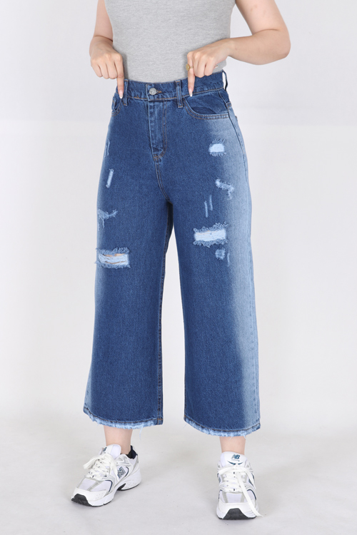 شلوار جین ایزی بگ کمر ساده 4063