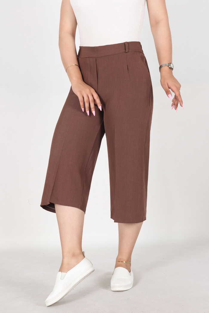 شلوار پارچه ای واید لگ 4556